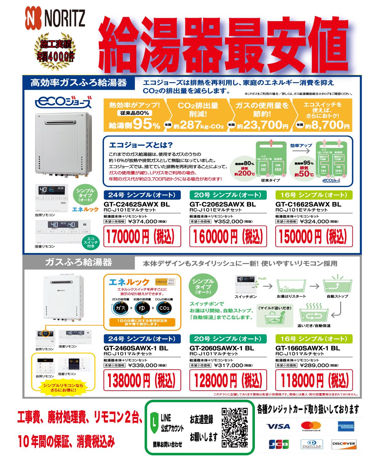 ノーリツ 給湯器最安値